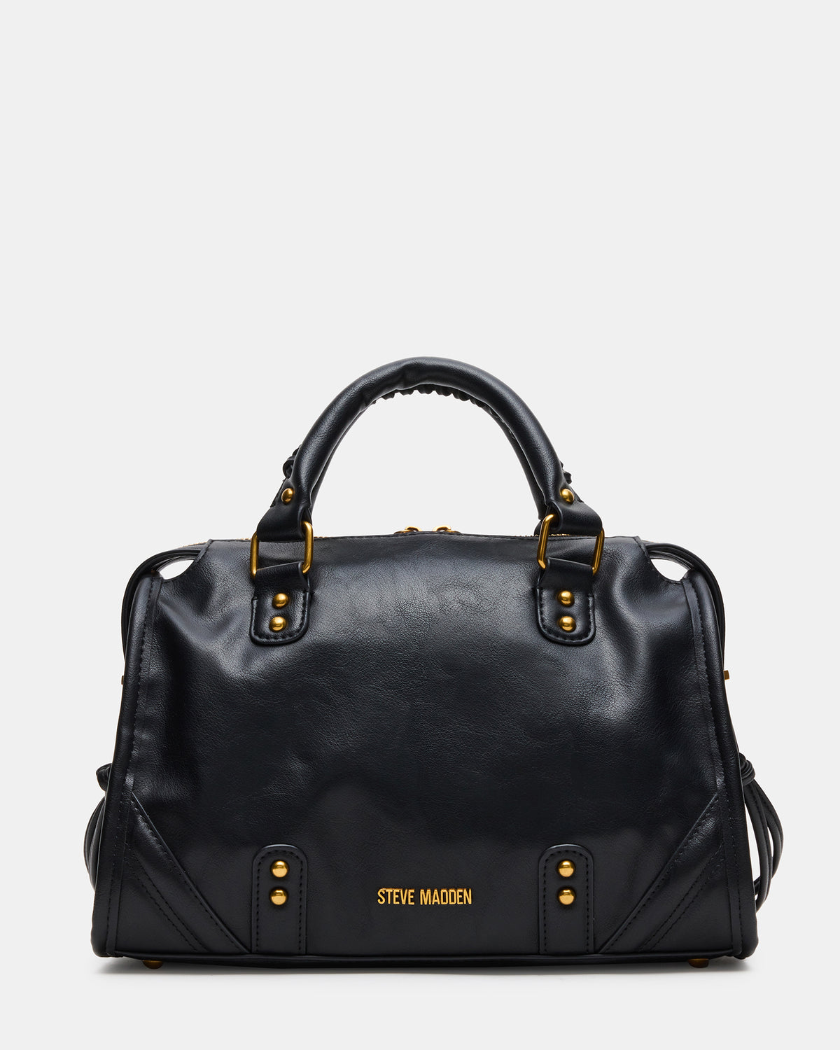 RIGGS Bag Black/Gold Slouchy Top-Handle Crossbody Satchel Handbag | Steve Madden Sale