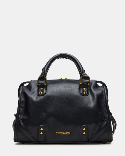 RIGGS Bag Black/Gold Slouchy Top-Handle Crossbody Satchel Handbag | Steve Madden Sale