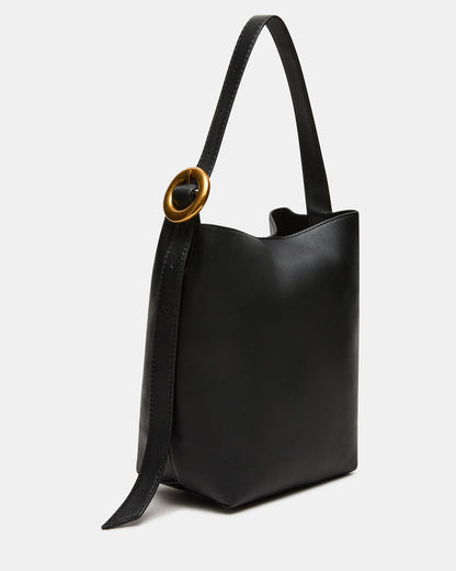 SOFIEE Bag Black Leather Shoulder Strap Bucket Tote Handbag | Steve Madden Great Value