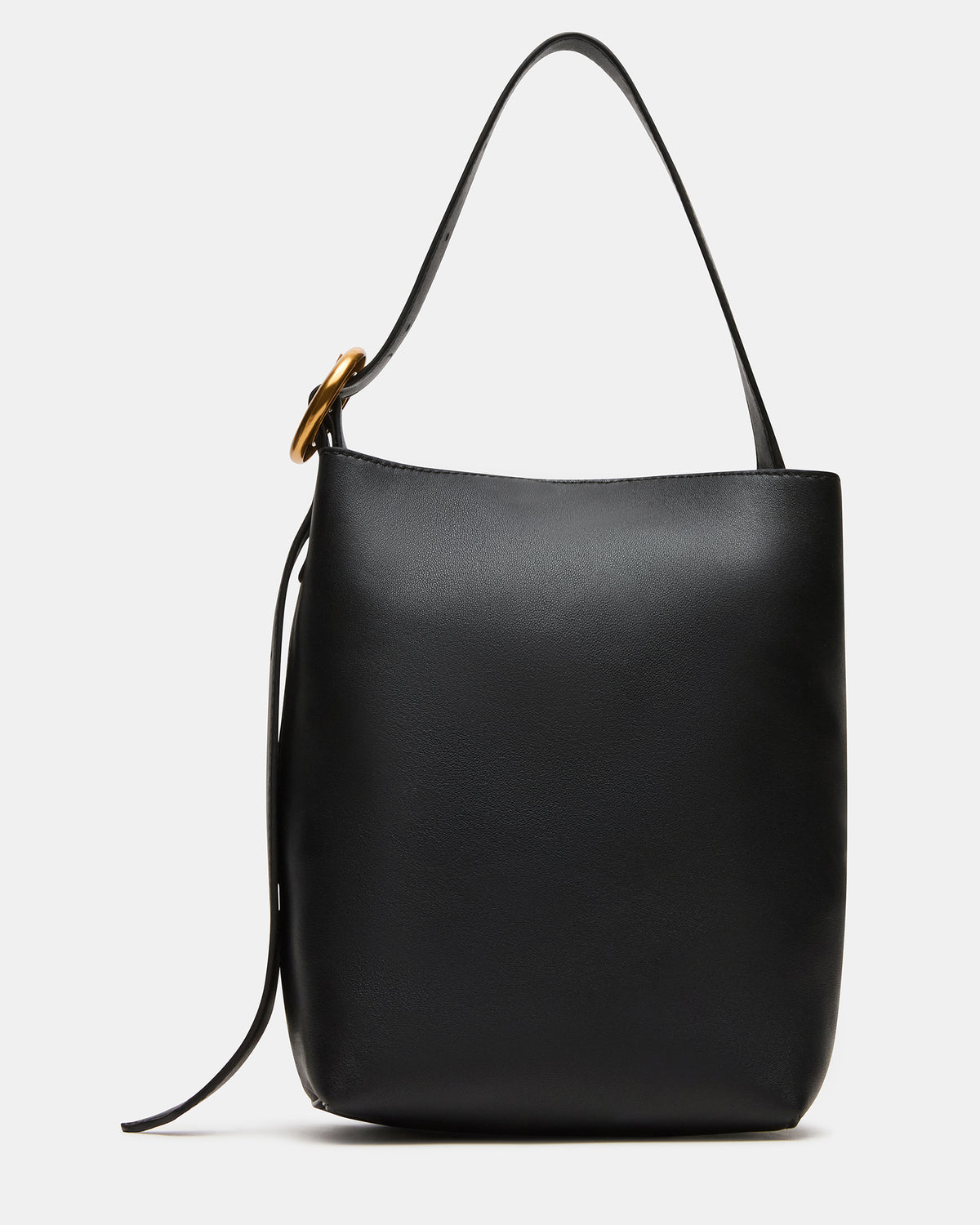 SOFIEE Bag Black Leather Shoulder Strap Bucket Tote Handbag | Steve Madden Great Value