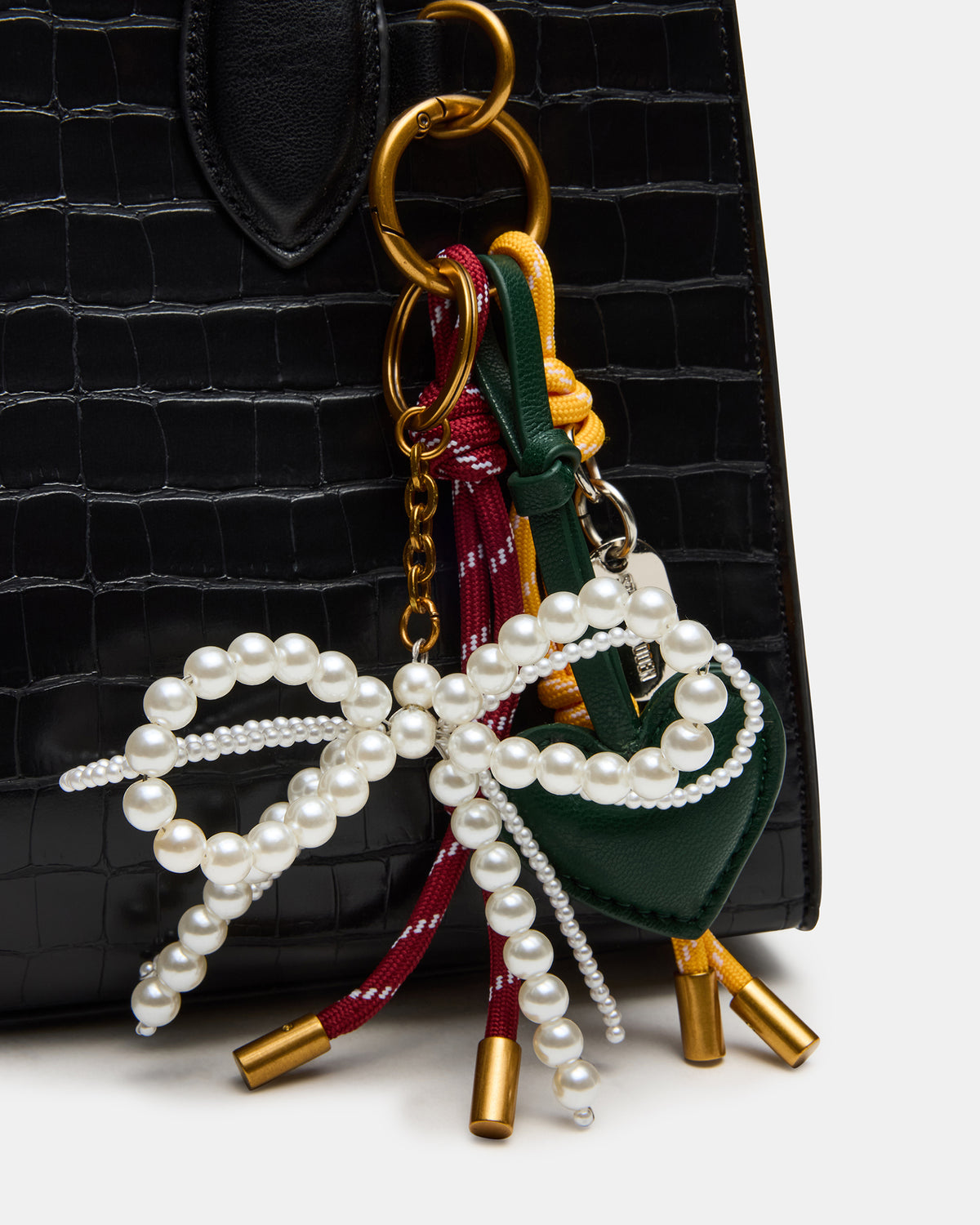 CALLEB Bag Black Crocodile Structured Tote Crossbody Handbag | Steve Madden Best Seller