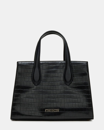 CALLEB Bag Black Crocodile Structured Tote Crossbody Handbag | Steve Madden Best Seller