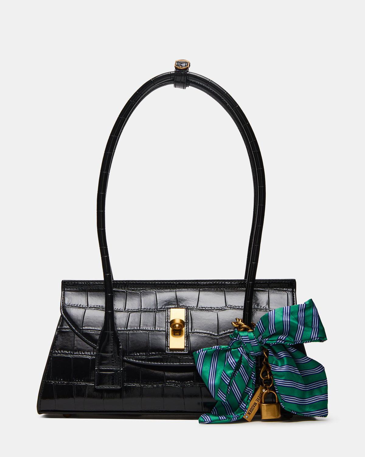 MILAN Bag Black Elongated Menswear-Inspired Shoulder Strap Handbag | Steve Madden Recommended