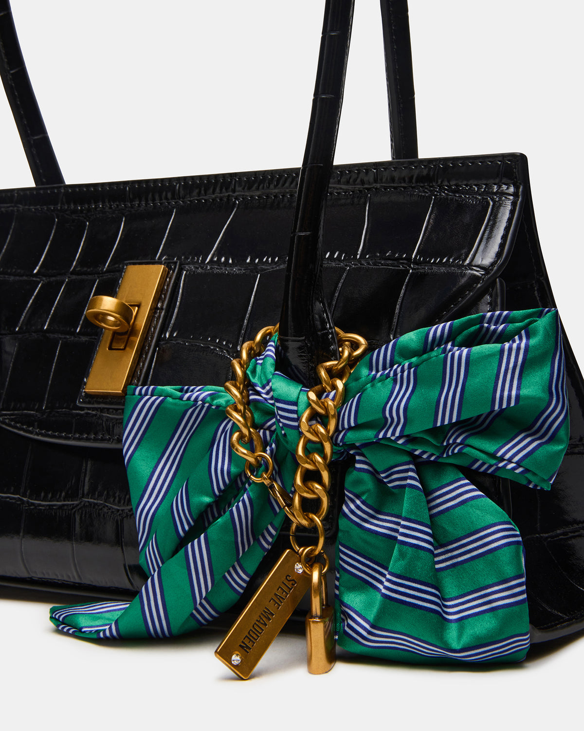 MILAN Bag Black Elongated Menswear-Inspired Shoulder Strap Handbag | Steve Madden Recommended