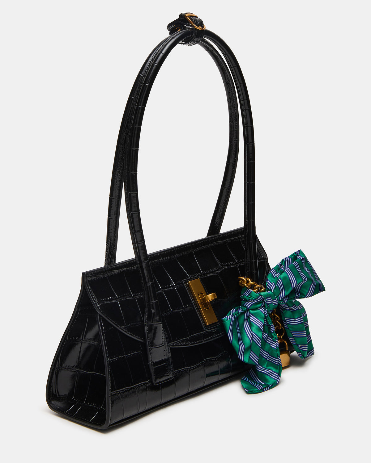 MILAN Bag Black Elongated Menswear-Inspired Shoulder Strap Handbag | Steve Madden Recommended