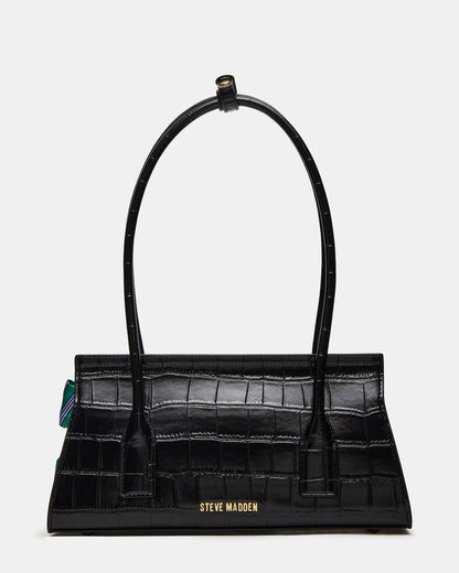 MILAN Bag Black Elongated Menswear-Inspired Shoulder Strap Handbag | Steve Madden Recommended