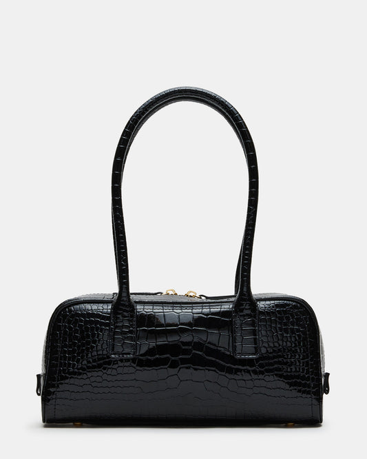 ANISE Bag Black Crocodile Elongated Shoulder Strap Handbag | Steve Madden Smart Buy