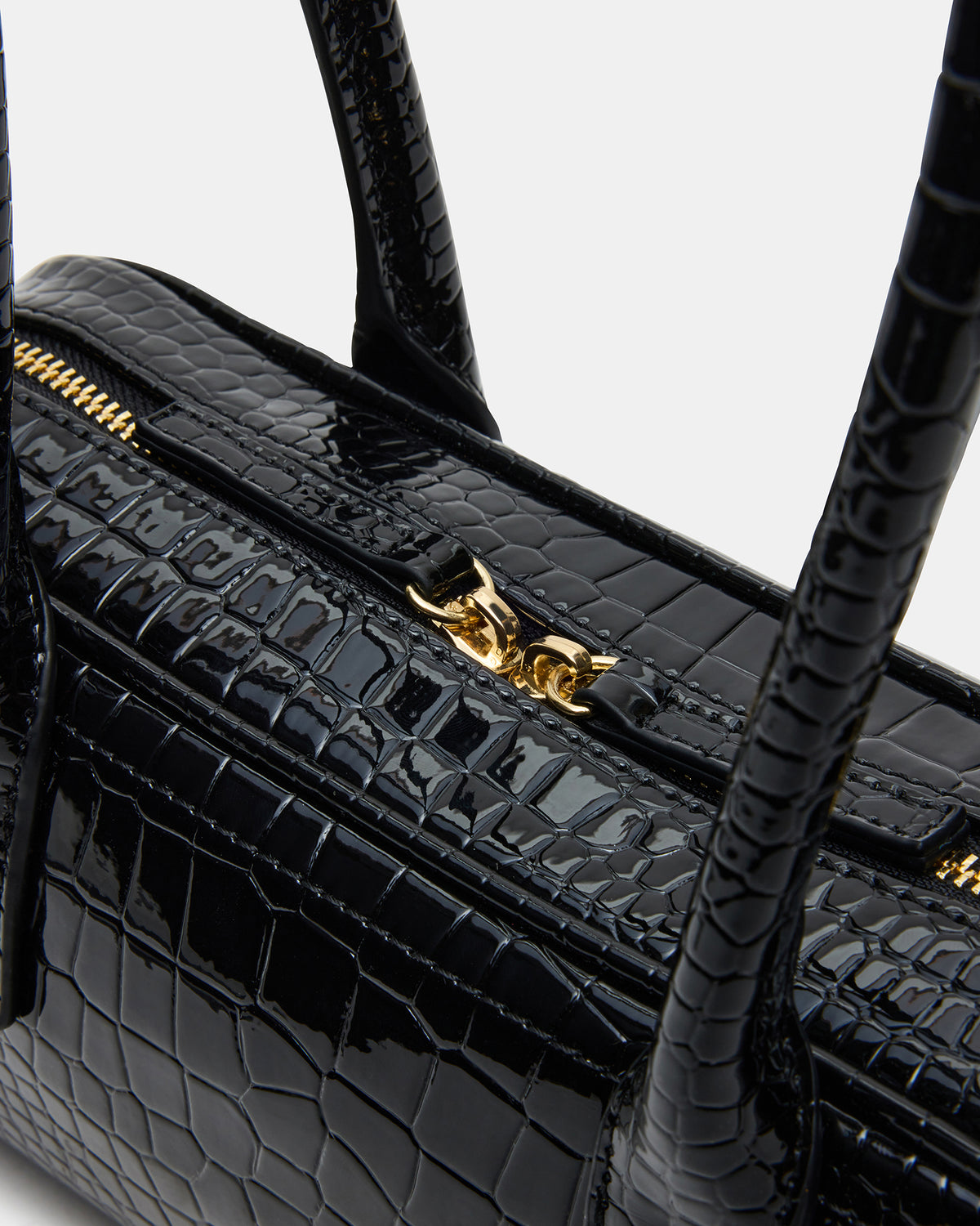 ANISE Bag Black Crocodile Elongated Shoulder Strap Handbag | Steve Madden Smart Buy