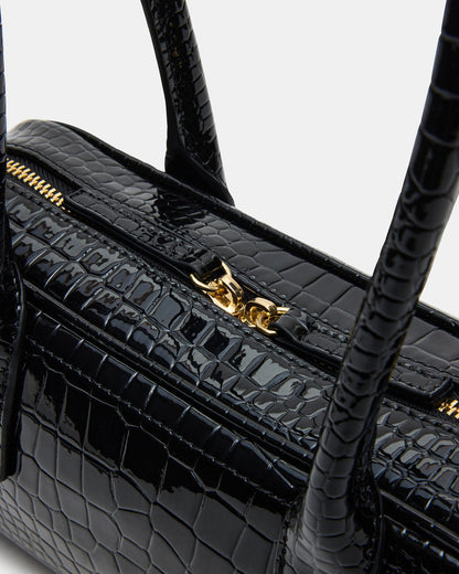 ANISE Bag Black Crocodile Elongated Shoulder Strap Handbag | Steve Madden Smart Buy