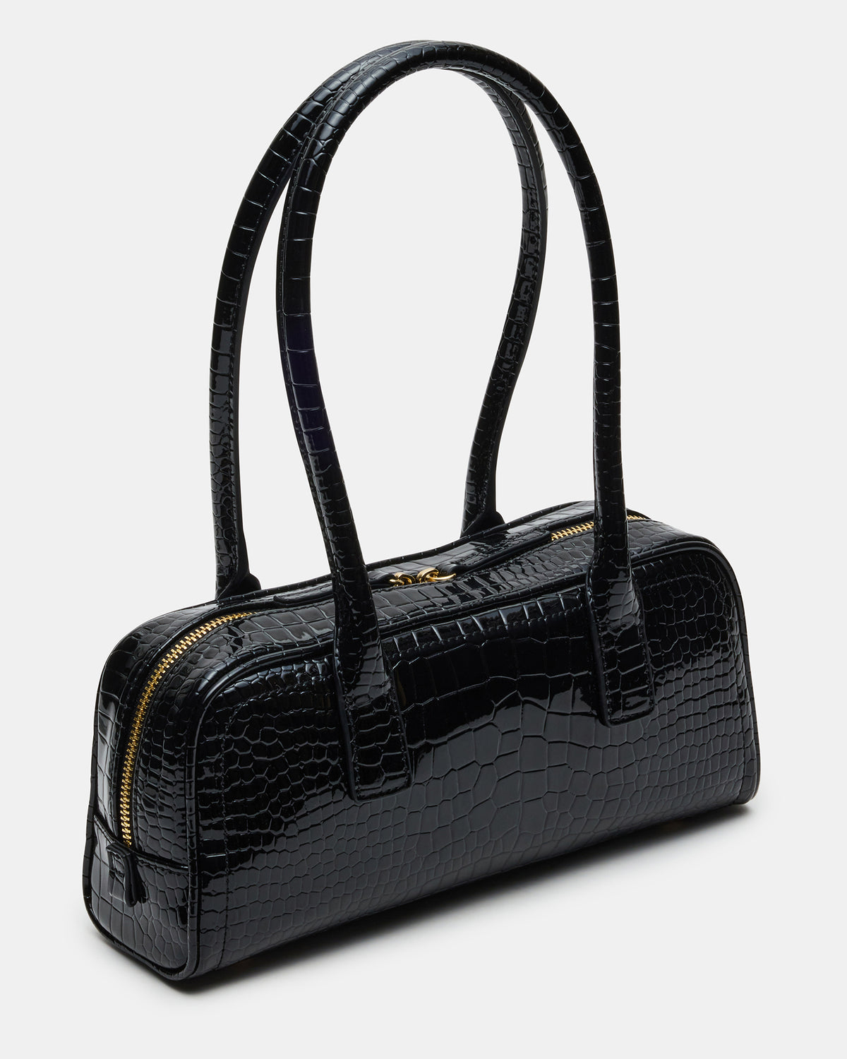 ANISE Bag Black Crocodile Elongated Shoulder Strap Handbag | Steve Madden Smart Buy