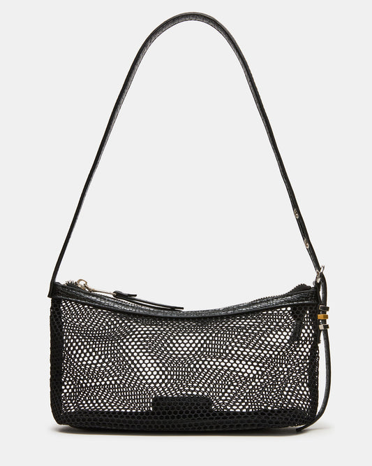 VIXEN Bag Black Shoulder Strap Mesh Structured Bottom Women's Handbag | Steve Madden Latest
