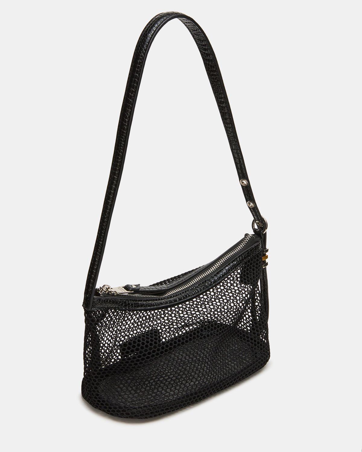 VIXEN Bag Black Shoulder Strap Mesh Structured Bottom Women's Handbag | Steve Madden Latest