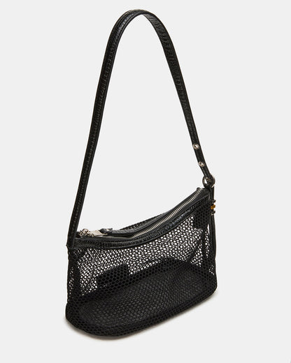 VIXEN Bag Black Shoulder Strap Mesh Structured Bottom Women's Handbag | Steve Madden Latest
