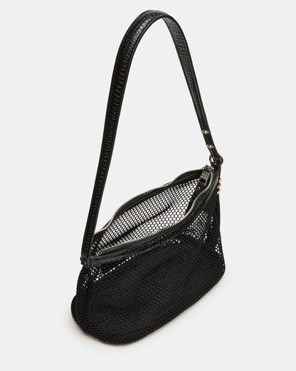 VIXEN Bag Black Shoulder Strap Mesh Structured Bottom Women's Handbag | Steve Madden Latest