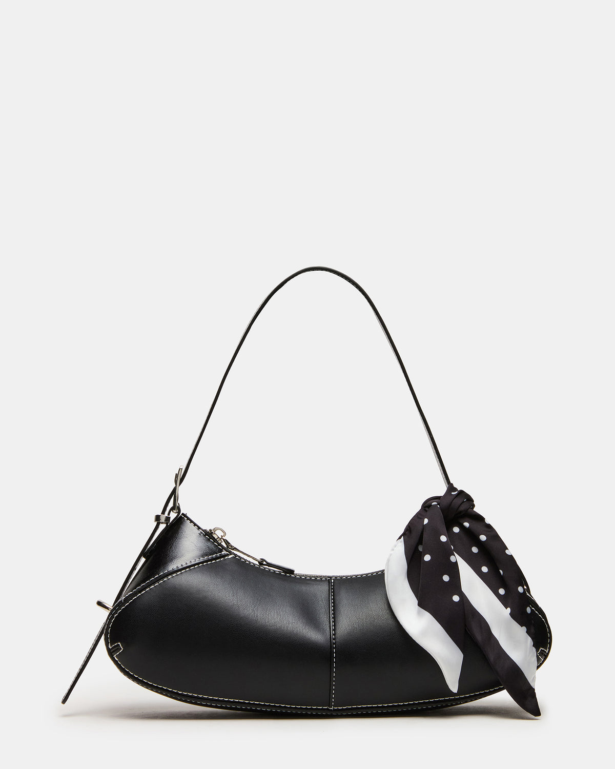 ROXEY Bag Black Crescent-Shaped Top-Zipper Shoulder Strap Handbag | Steve Madden Best Price
