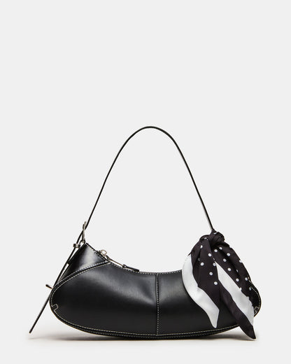 ROXEY Bag Black Crescent-Shaped Top-Zipper Shoulder Strap Handbag | Steve Madden Best Price