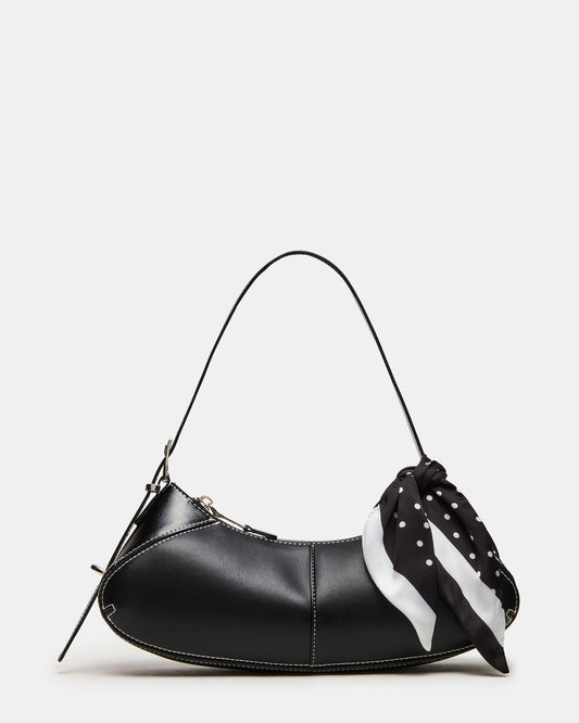 ROXEY Bag Black Crescent-Shaped Top-Zipper Shoulder Strap Handbag | Steve Madden Best Price