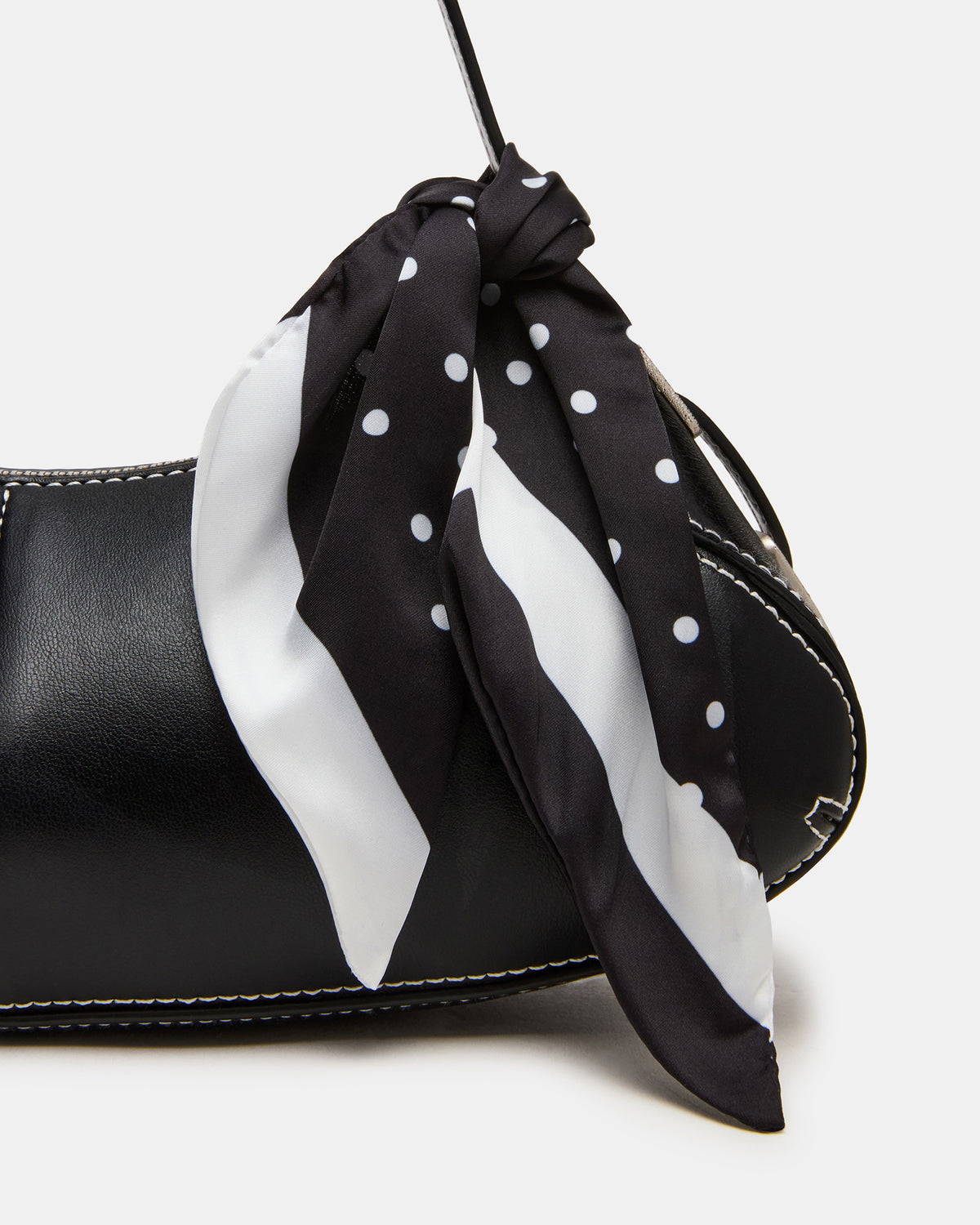 ROXEY Bag Black Crescent-Shaped Top-Zipper Shoulder Strap Handbag | Steve Madden Best Price