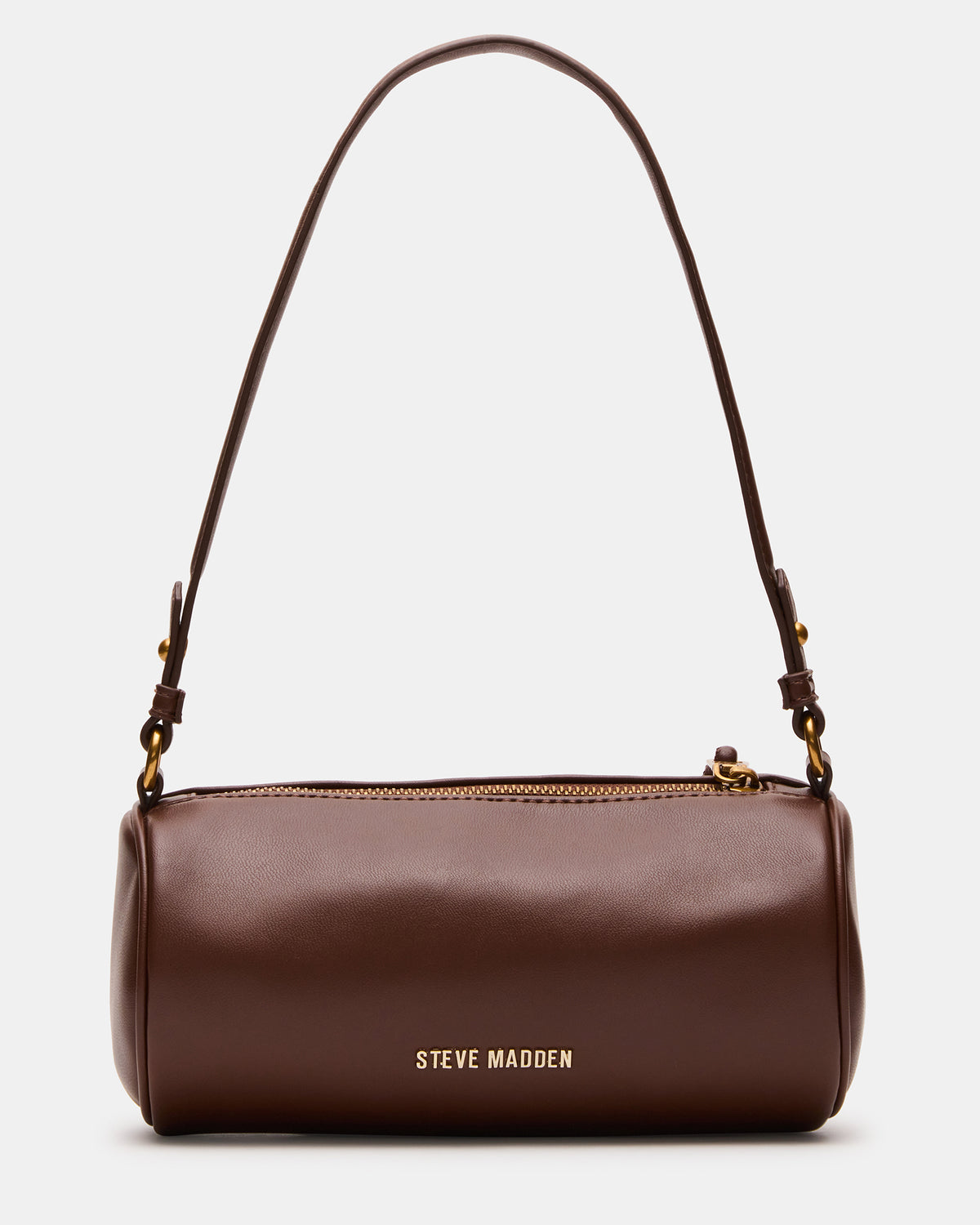 PRIYA Bag Brown Mini Barrel Shoulder Handbag | Steve Madden Signature