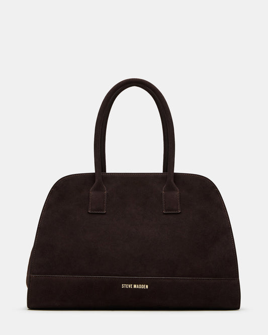 HEIDEE Bag Brown Suede | Women's Shoulder Strap Tote Handbag | Steve Madden Trusted
