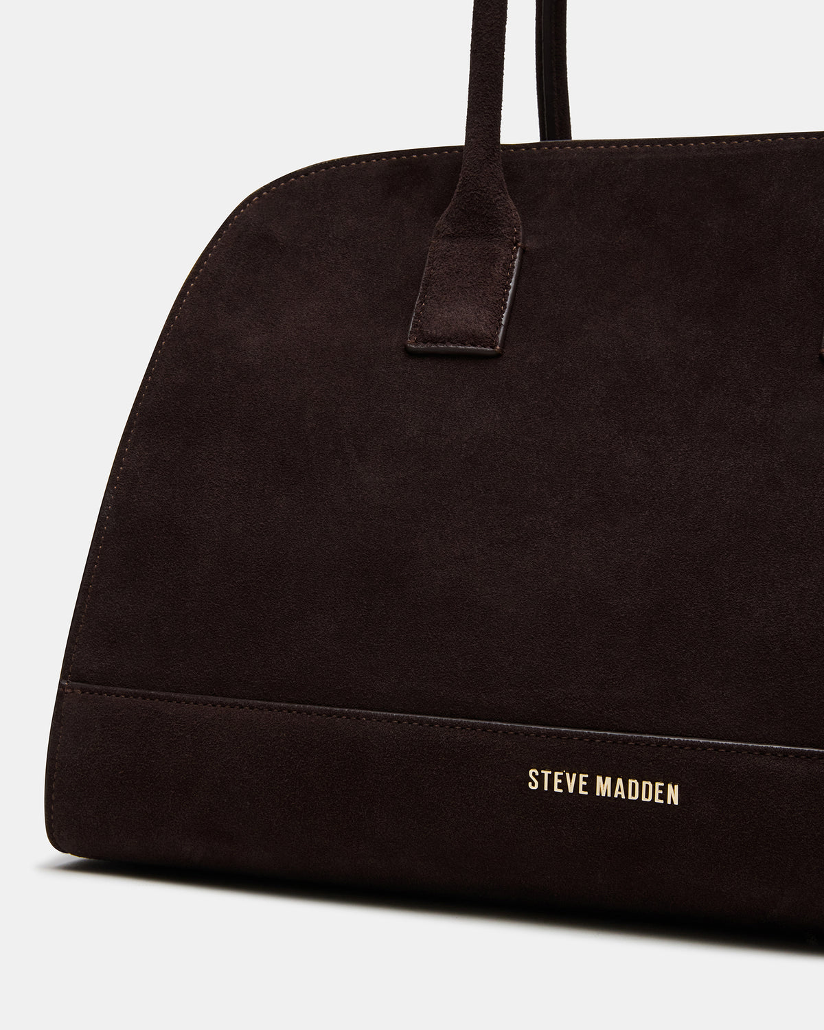 HEIDEE Bag Brown Suede | Women's Shoulder Strap Tote Handbag | Steve Madden Trusted