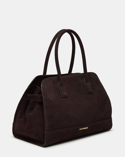 HEIDEE Bag Brown Suede | Women's Shoulder Strap Tote Handbag | Steve Madden Trusted