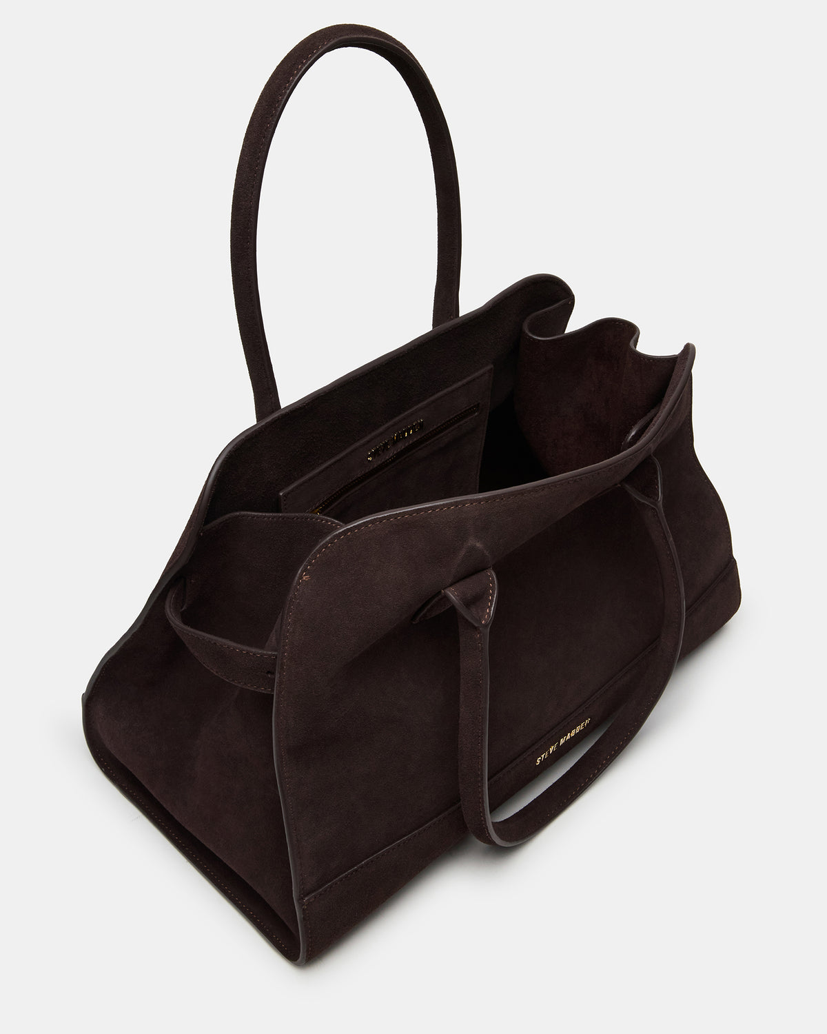 HEIDEE Bag Brown Suede | Women's Shoulder Strap Tote Handbag | Steve Madden Trusted