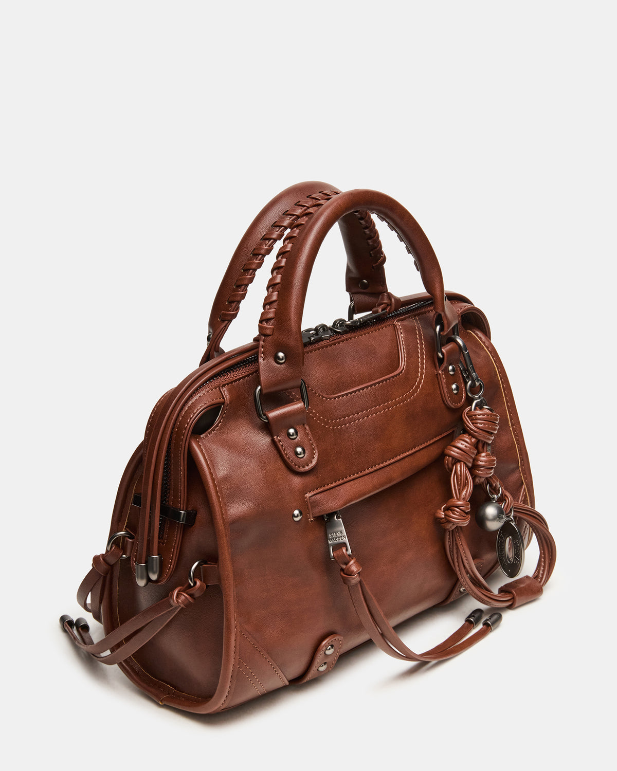 RIGGS BAG RUST Slouchy Top-Handle Crossbody Satchel Handbag | Steve Madden Sale