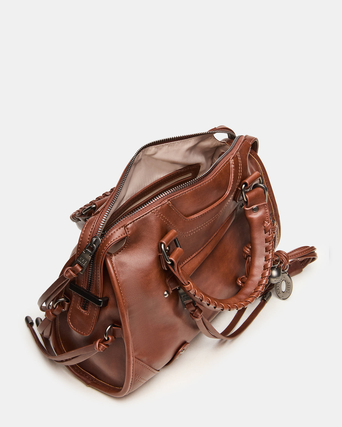 RIGGS BAG RUST Slouchy Top-Handle Crossbody Satchel Handbag | Steve Madden Sale
