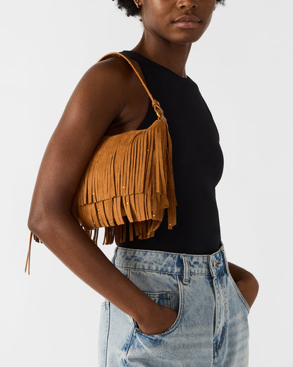 BOHEME Bag Tobacco Shoulder Strap Studded Fringe Handbag | Steve Madden Popular