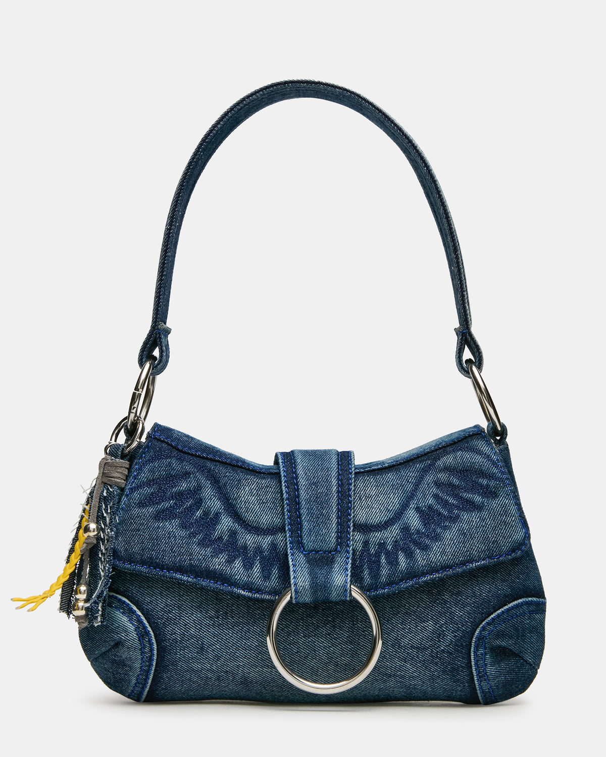 ALBANY Bag Denim/Blue Western-Inspired Denim Shoulder Handbag | Steve Madden Classic
