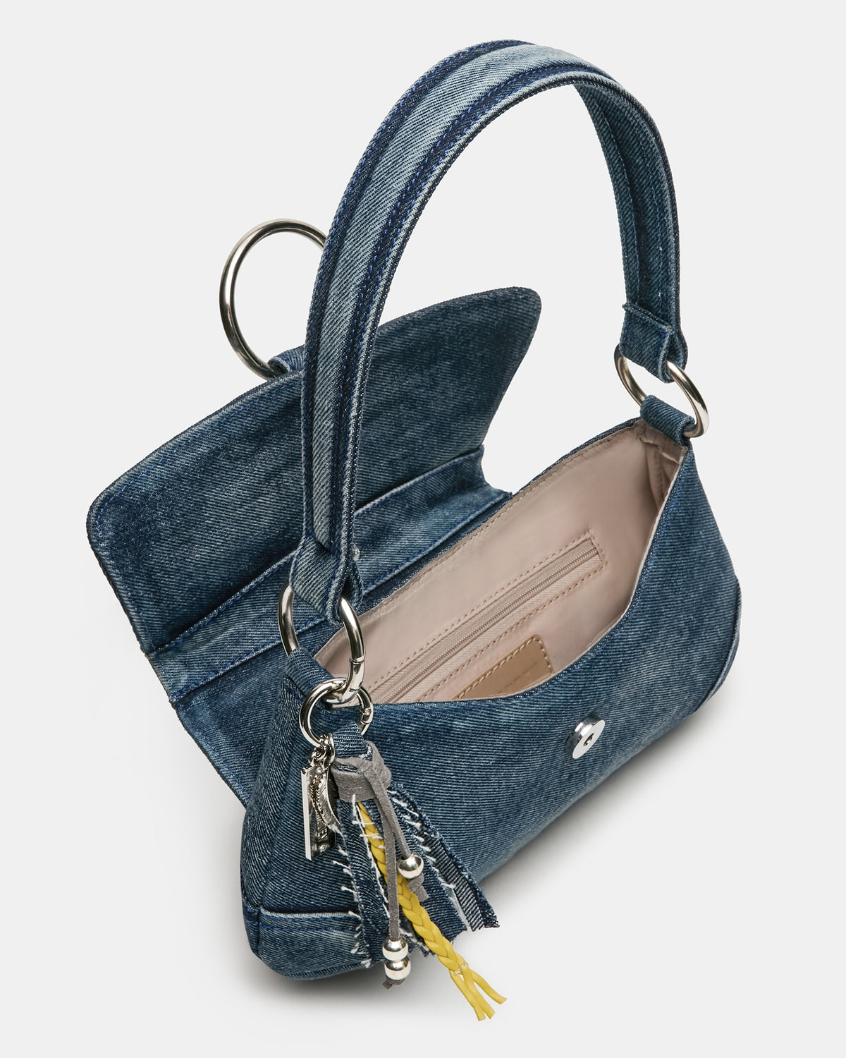 ALBANY Bag Denim/Blue Western-Inspired Denim Shoulder Handbag | Steve Madden Classic