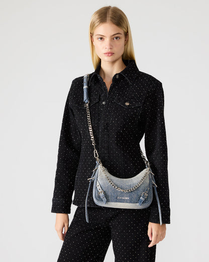 VITAL Denim Fabric Women's Shoulder Bag | Steve Madden Trusted