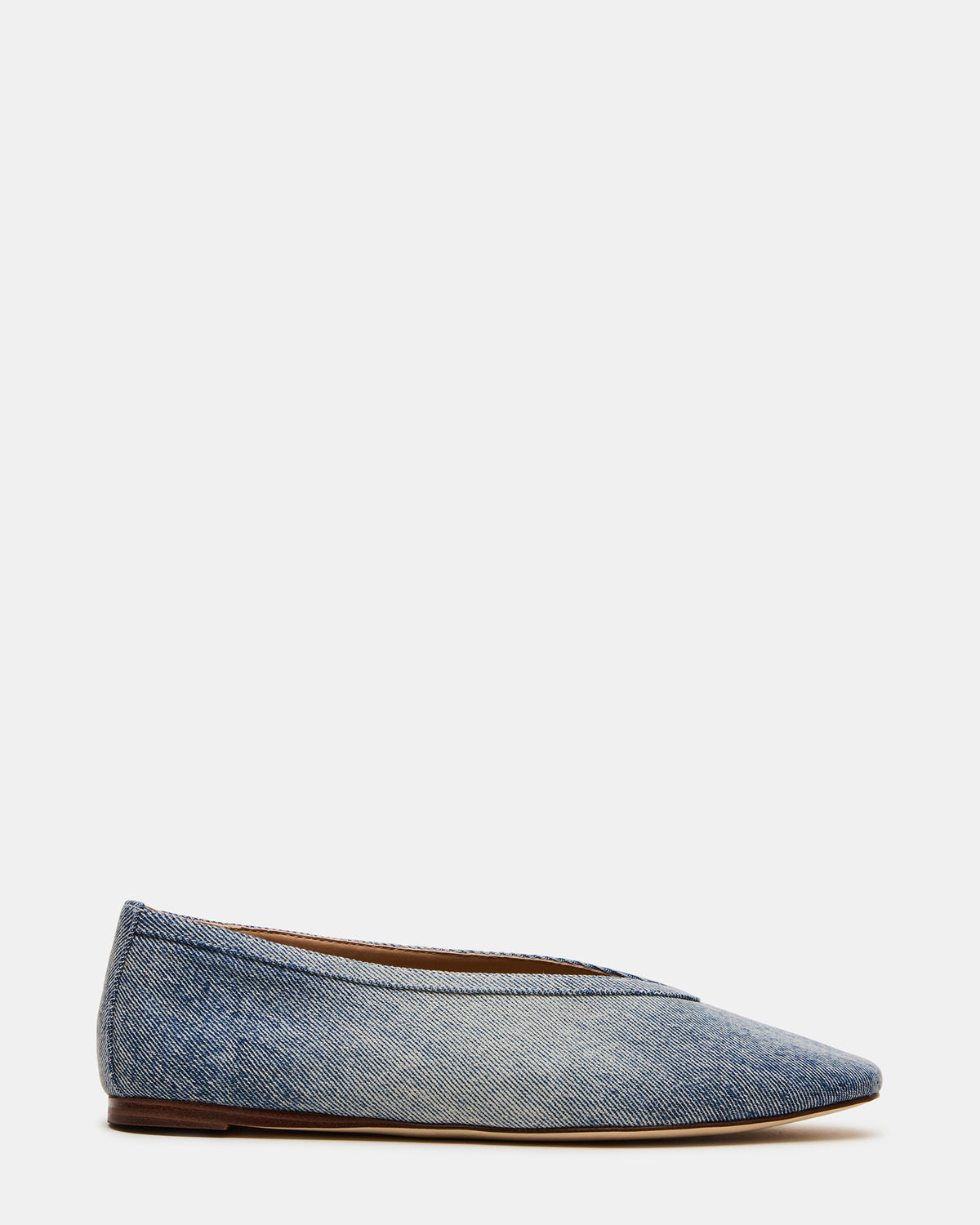 LENI Denim Fabric Square-Toe Ballet Women's Flat | Steve Madden Best Seller