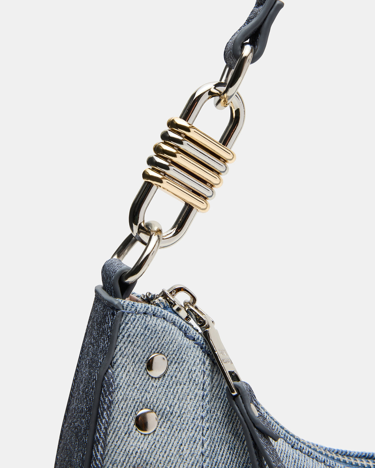 LIAMM Bag Denim Shoulder Strap Dome-Studded Women's Handbag | Steve Madden New