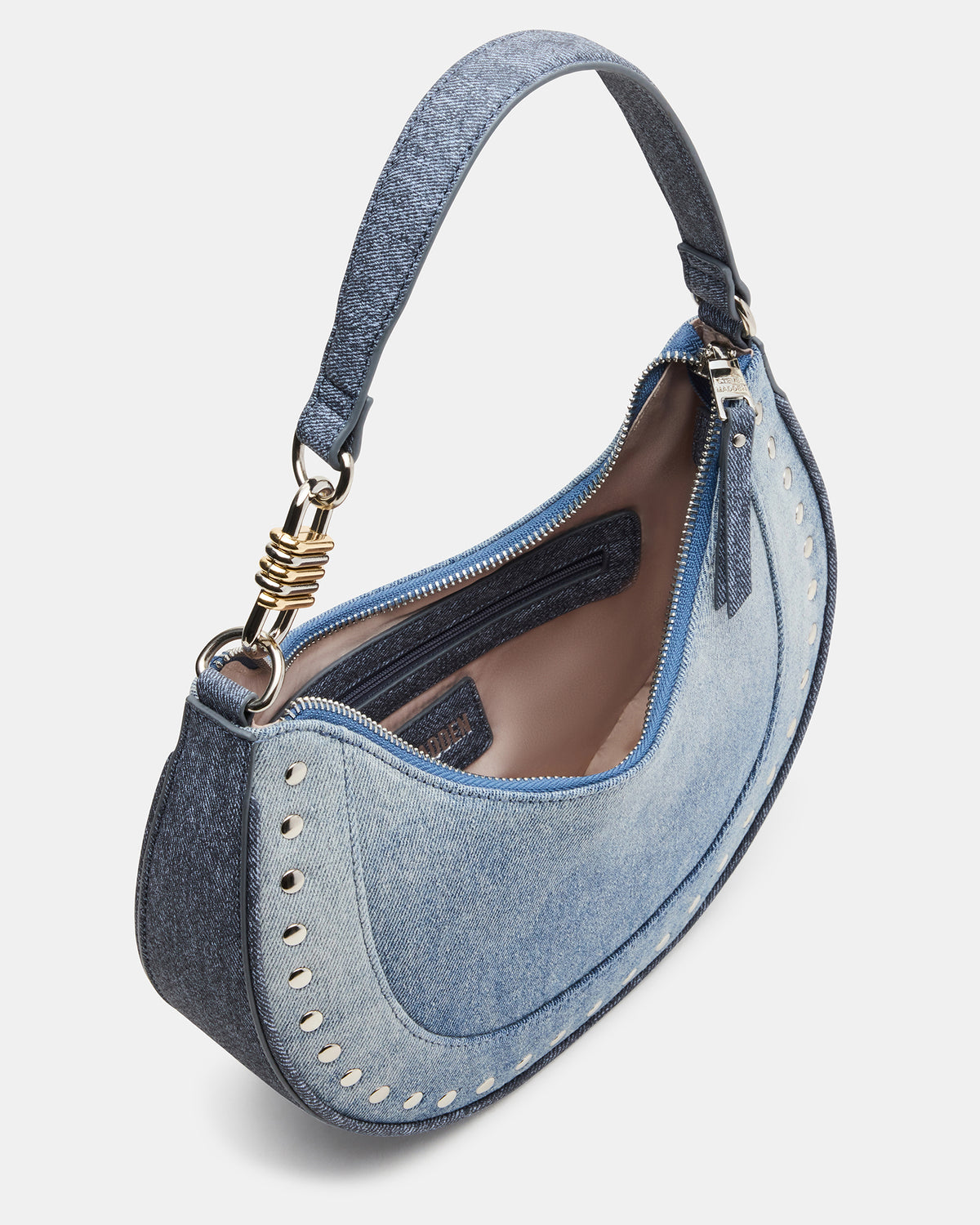 LIAMM Bag Denim Shoulder Strap Dome-Studded Women's Handbag | Steve Madden New