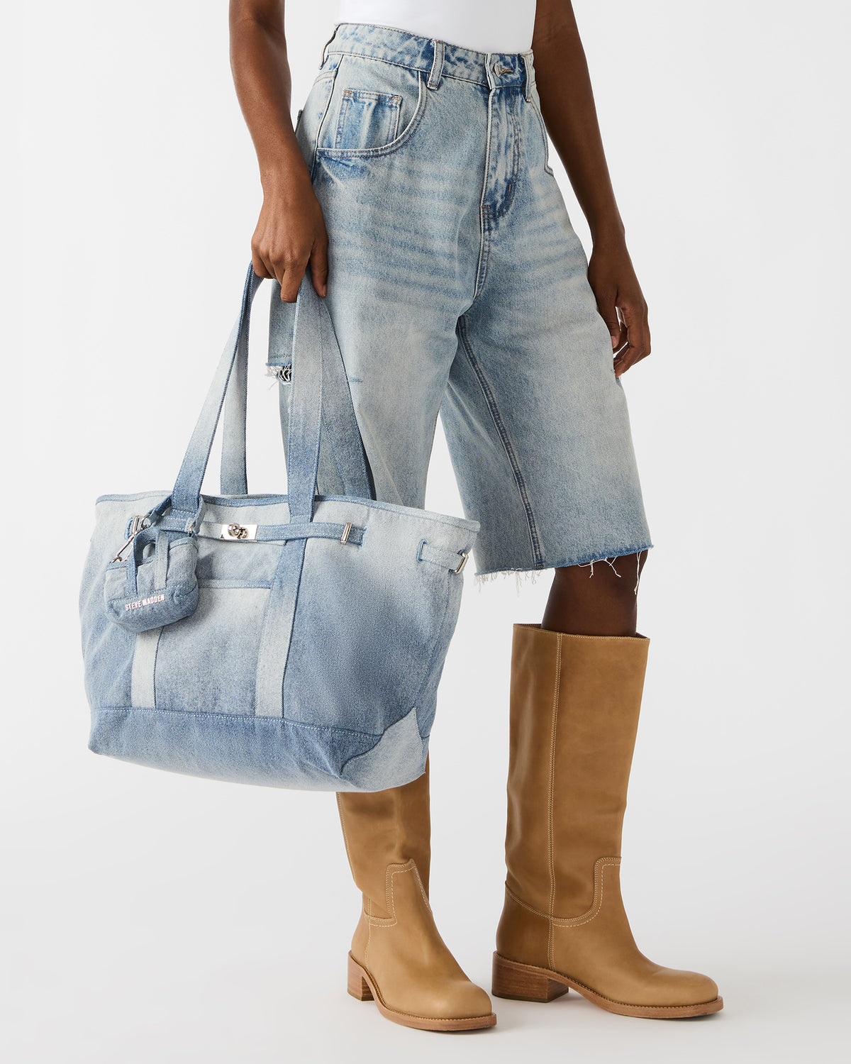 BOAT Bag Denim Shoulder Strap Denim Tote Handbag | Steve Madden Trusted