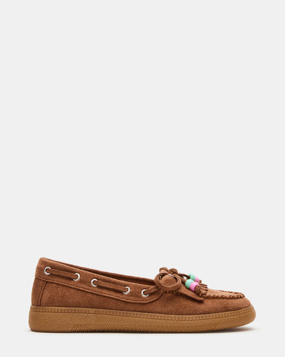Kids' KRISP Cognac Girls' Boat Shoe Loafer | Steve Madden Sale