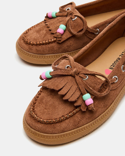 Kids' KRISP Cognac Girls' Boat Shoe Loafer | Steve Madden Sale