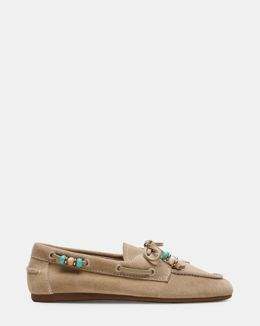 SAG Beads Sand Suede Women's Boat Shoe | Steve Madden Popular