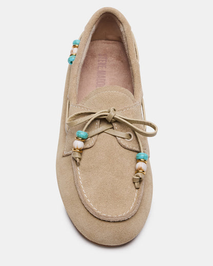 SAG Beads Sand Suede Women's Boat Shoe | Steve Madden Popular