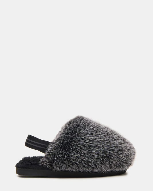 Kids' POOF Grey Slip-On Faux Fur Girls' Flat | Steve Madden Sale