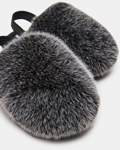 Kids' POOF Grey Slip-On Faux Fur Girls' Flat | Steve Madden Sale