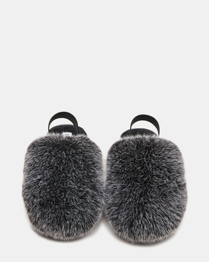 Kids' POOF Grey Slip-On Faux Fur Girls' Flat | Steve Madden Sale