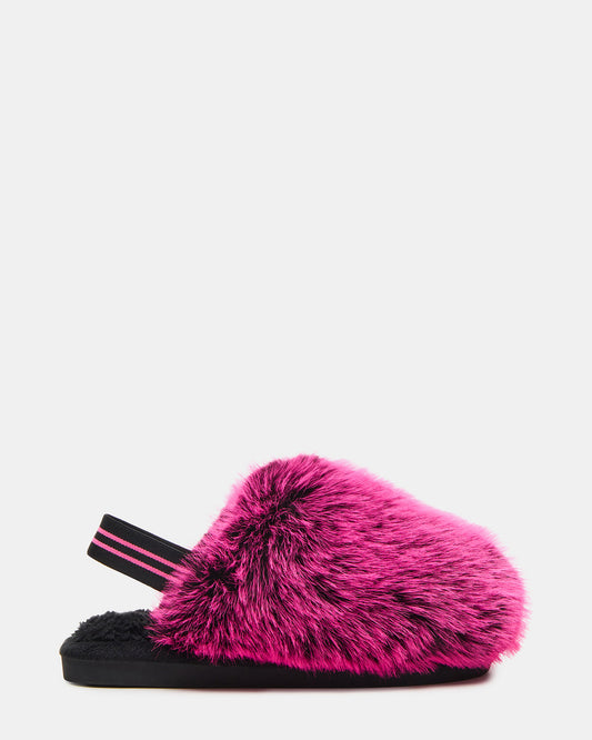 Kids' POOF Fushia Slip-On Faux Fur Girls' Flat | Steve Madden Recommended