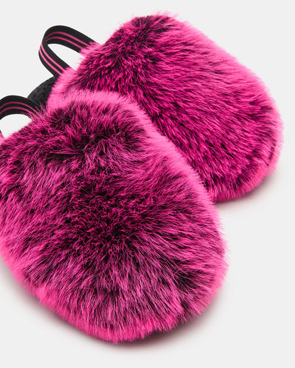 Kids' POOF Fushia Slip-On Faux Fur Girls' Flat | Steve Madden Recommended