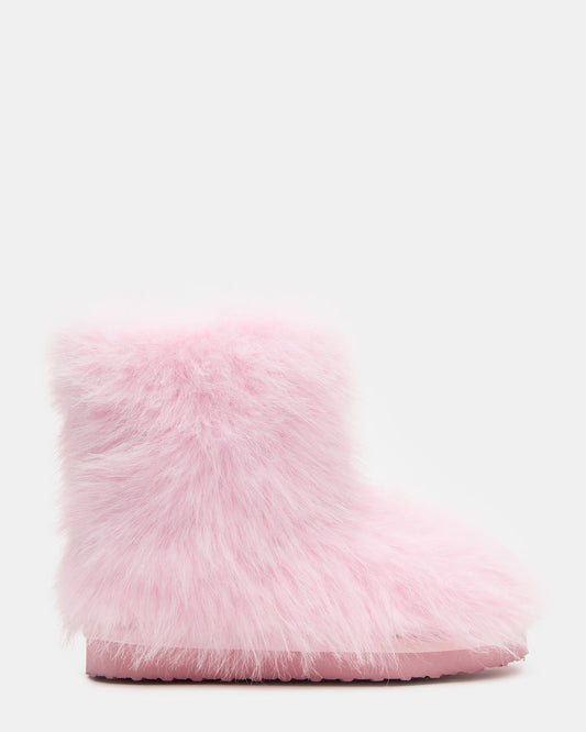 Kids' BEASTIE Pink Faux Fur Girls' Ankle Boot | Steve Madden Premium