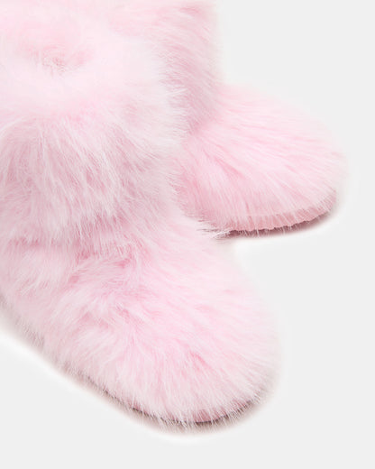 Kids' BEASTIE Pink Faux Fur Girls' Ankle Boot | Steve Madden Premium
