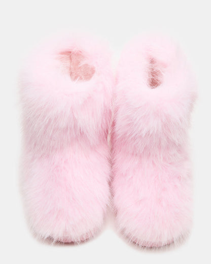 Kids' BEASTIE Pink Faux Fur Girls' Ankle Boot | Steve Madden Premium