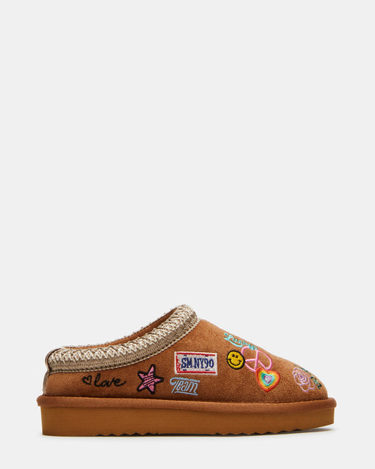 Kids' SELENA Cognac Multi Girls' Slip-On Mule Flat | Steve Madden Top Pick